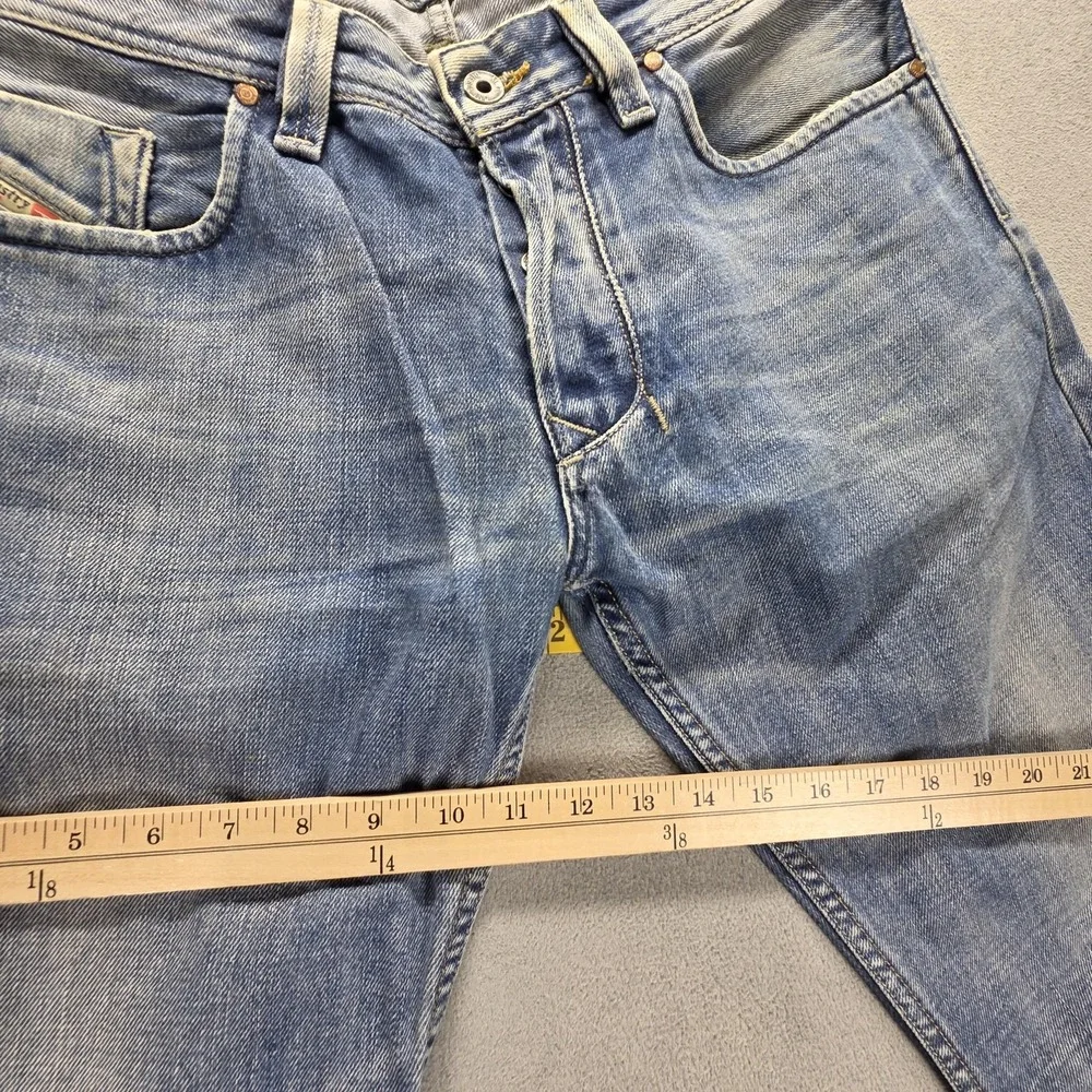Diesel Jeans Mens 33x34 Blue Larkee Regular Straight Light Wash Button Fly 008AT